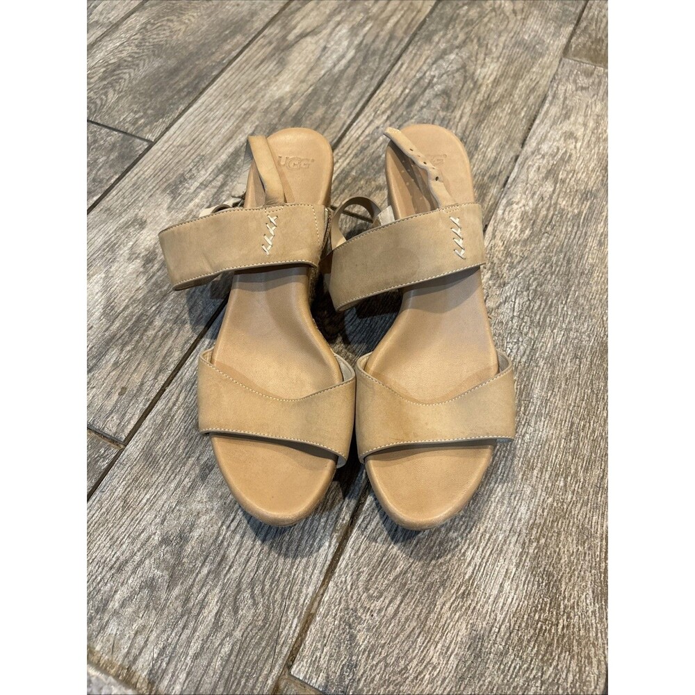 Ugg Elena Wedge Ankle Strap Sandals Women’s Size 10
